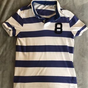 H&M blue & white stripes polo shirt